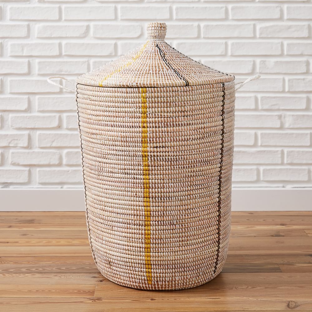 Mbare Graphic Basket, White, Large - Image 0