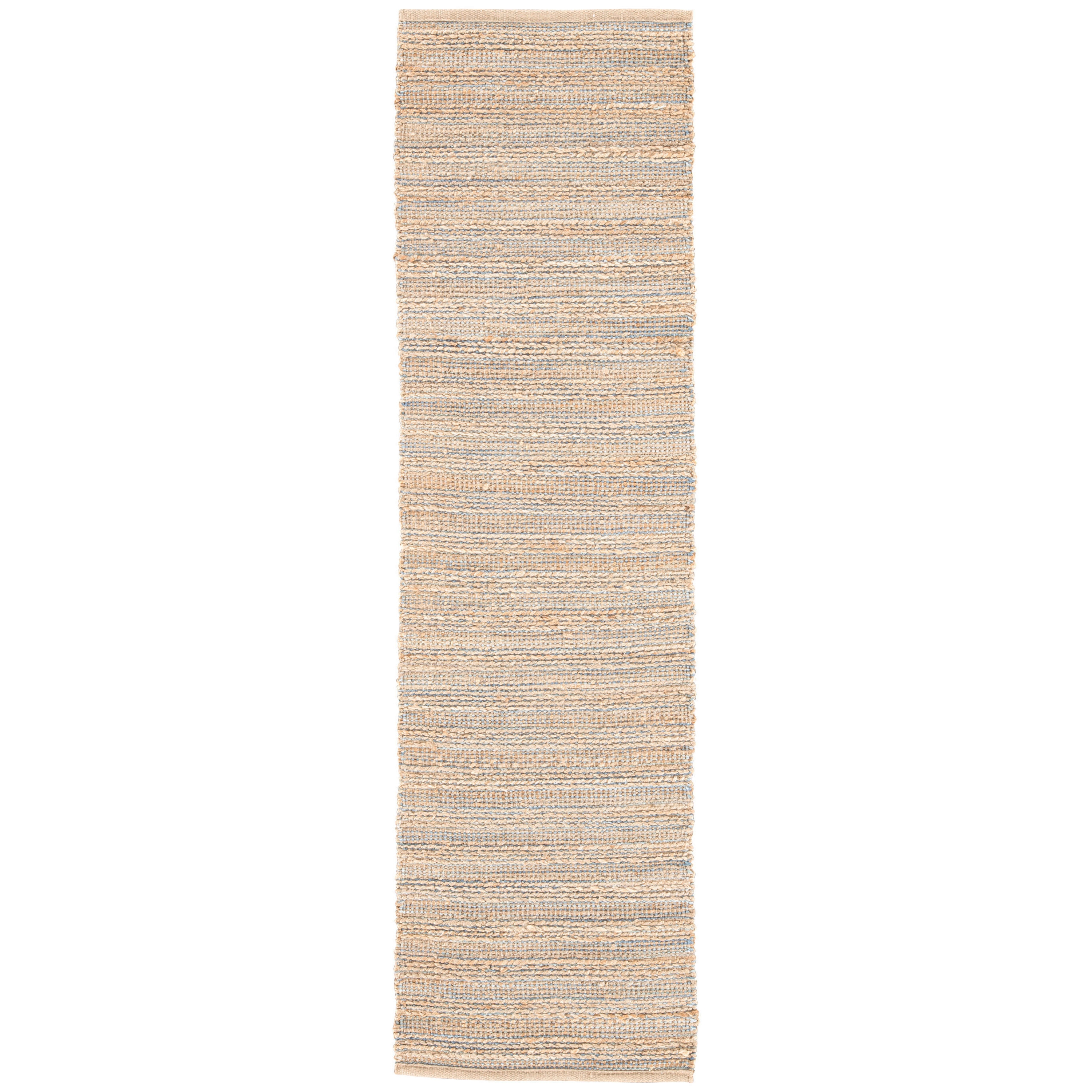 Canterbury Natural Solid Beige/ Blue Runner Rug (2'6"X9') - Image 0