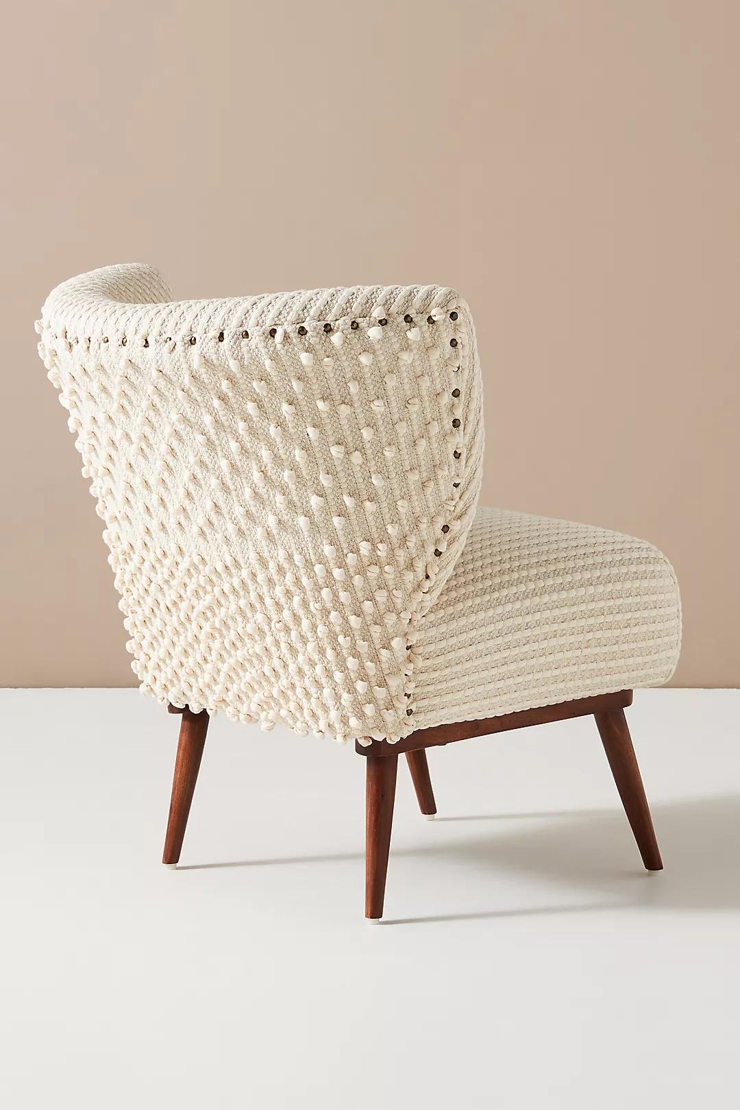 Chunky Woven Petite Accent Chair, Neutral - Image 3
