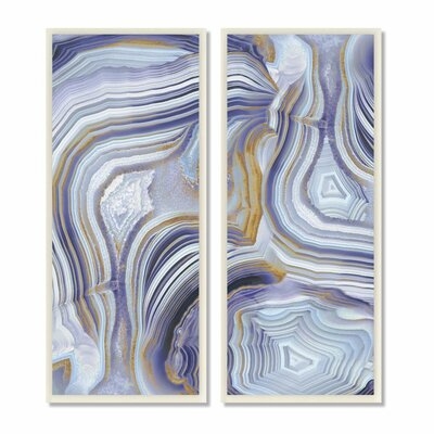 Agate Crystal Pattern Gold Purple Abstract' by Danielle Carson Art Print, Set of 2, 14" x 17" - Image 0