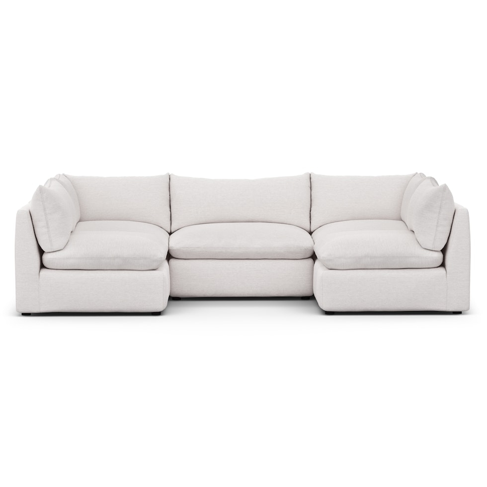 Leigh 121.5" Modular 5-Seater U-Shaped Sectional - Silver Ivory - Image 2