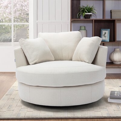Modern Akili Swivel Accent Chair Barrel Chair For Hotel Living Room - Image 0