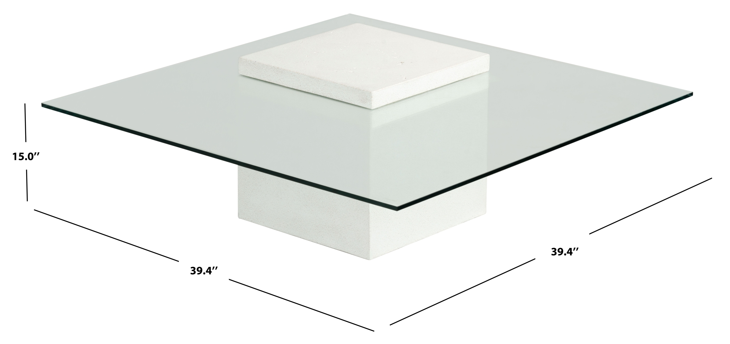 Sophibeth Concrete Coffee Table - Ivory/Clear - Image 8