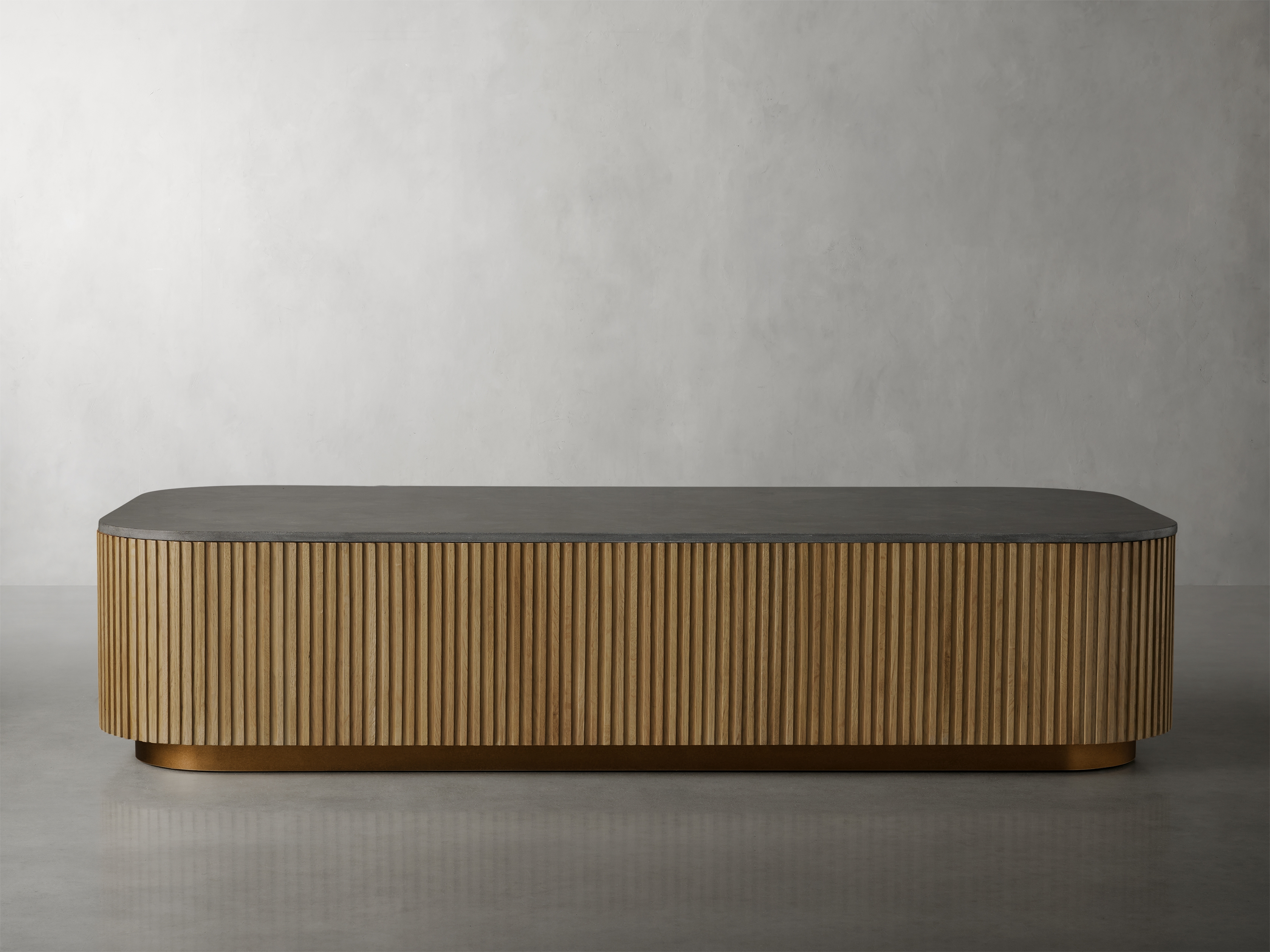 Finnley Coffee Table in Stone 67" Natural  Honey/Bluestone - Image 0