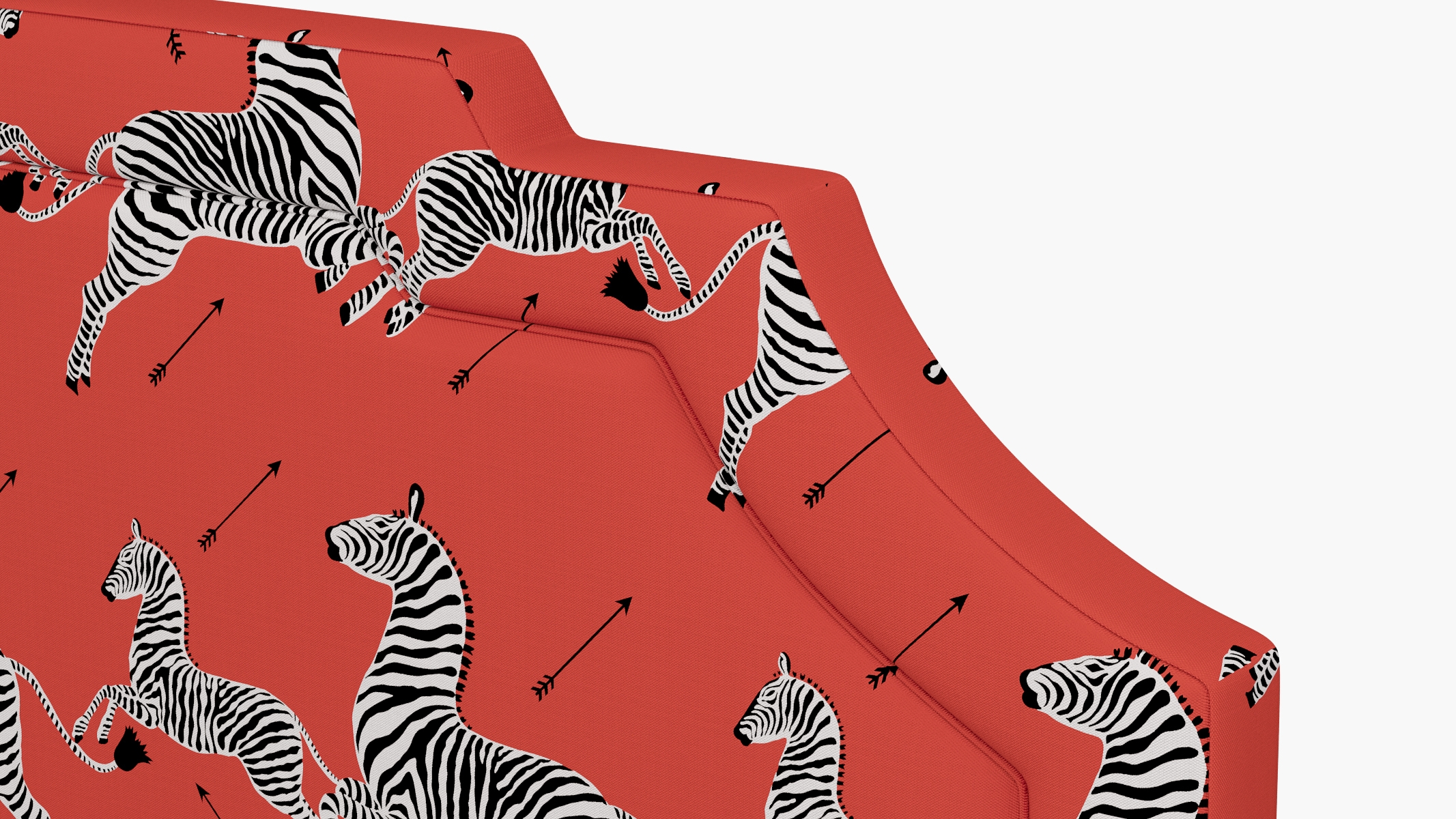 Art Deco Headboard, Coral Zebra, King - Image 2