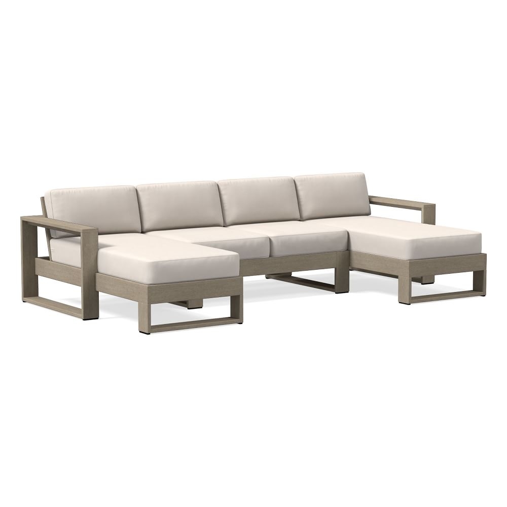 Portside Collection 3 Piece U Shaped Sectional, Slipcover, Canvas Natural - Image 0