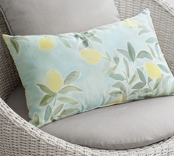 Rebecca Atwood Lemon Lumbar Indoor/Outdoor Pillow, 26" x 16", Multi - Image 2