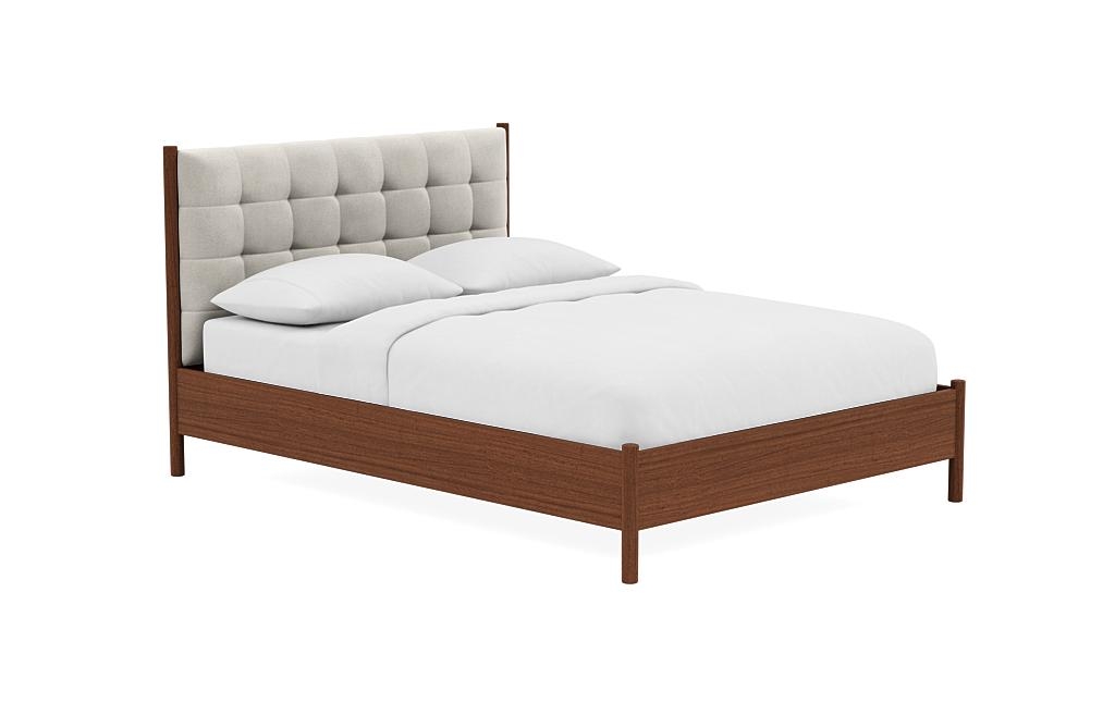 Percey Wood Framed Bed with Tufting Option - Image 1