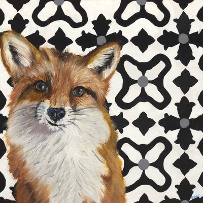 The Slightly Sorry Fox Neutral by Kerryann Torres - Wrapped Canvas Print - Image 0