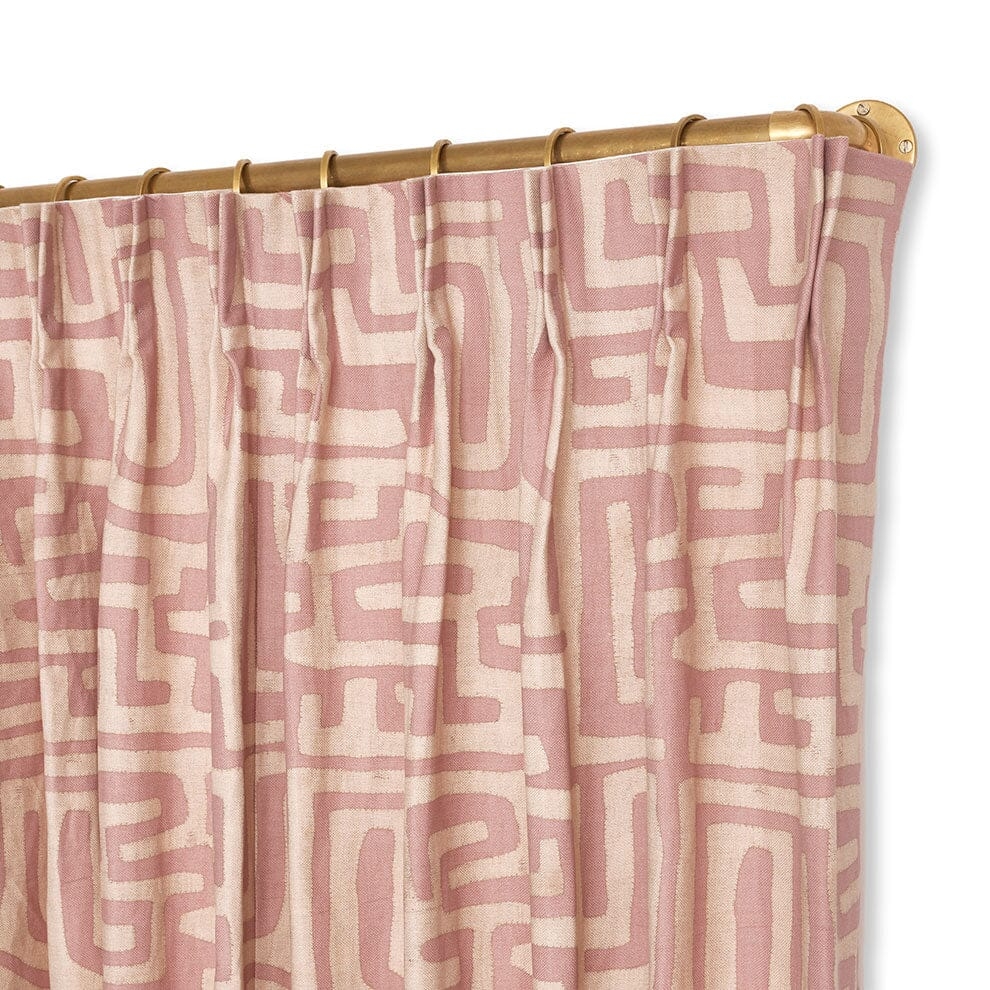 Terracotta Classic Kuba Cloth French Pleat Curtain - Image 0