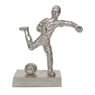Soccer Player Figure - 6.5" X 4.5" X 7.5" - Silver - Image 0