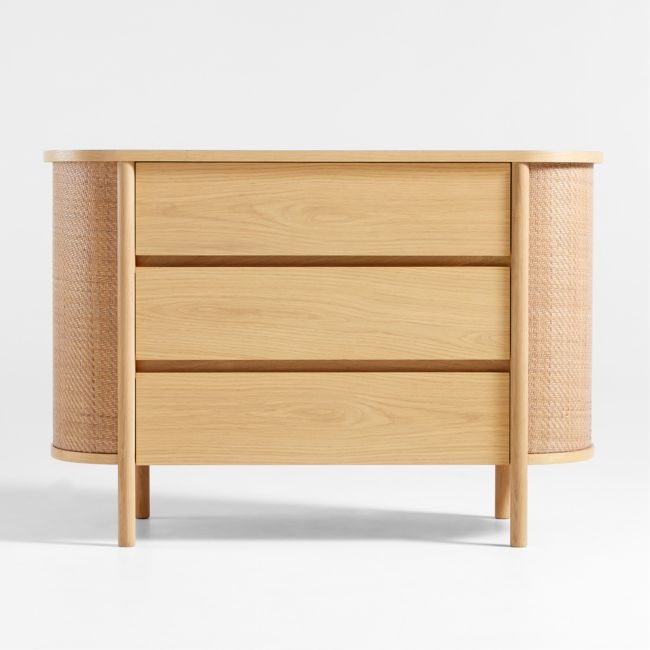 Canyon 50" Natural Wood Narrow 3-Drawer Kids Dresser by Leanne Ford - Image 0