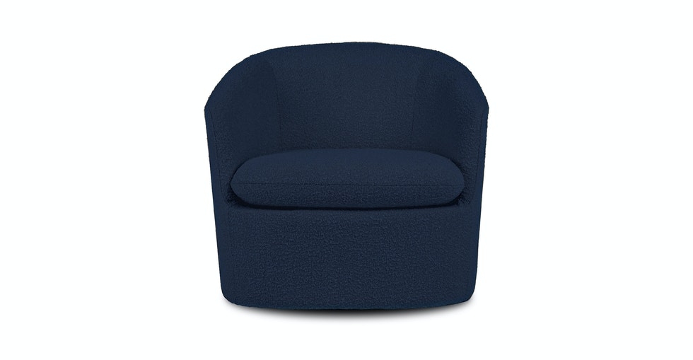 Turoy Catalina Blue Bouclé Swivel Chair - Image 1