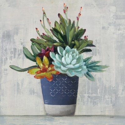 Succulent Still Life I Navy by Julia Purinton - Wrapped Canvas Painting Print - Image 0