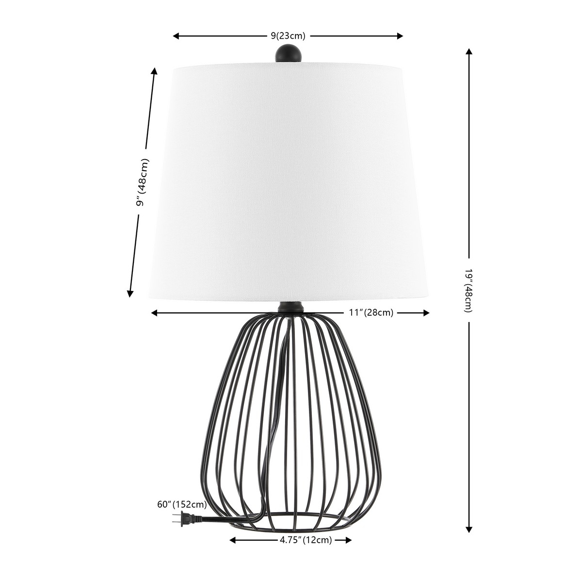 Seine 19 Inch Table Lamp - Black - Safavieh - Image 4