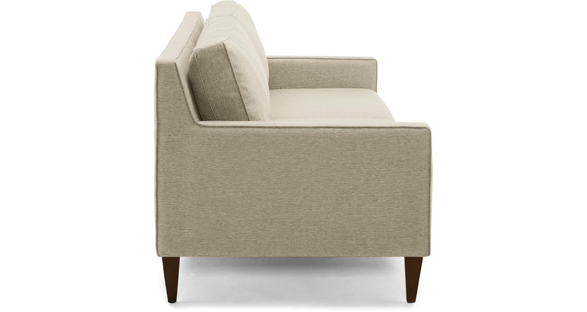 Gray Levi Mid Century Modern Sofa - Bloke Cotton - Mocha - Image 2