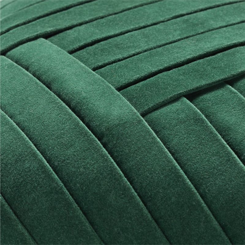 Leger Emerald Green Velvet Throw Pillow with Down-Alternative Insert 18" - Image 5