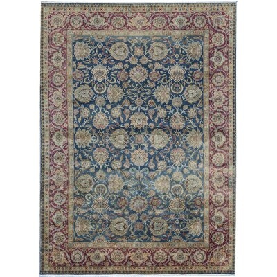 One-of-a-Kind Crown Hand-Knotted Blue/Red 10' x 13'9" Wool Area Rug - Image 0