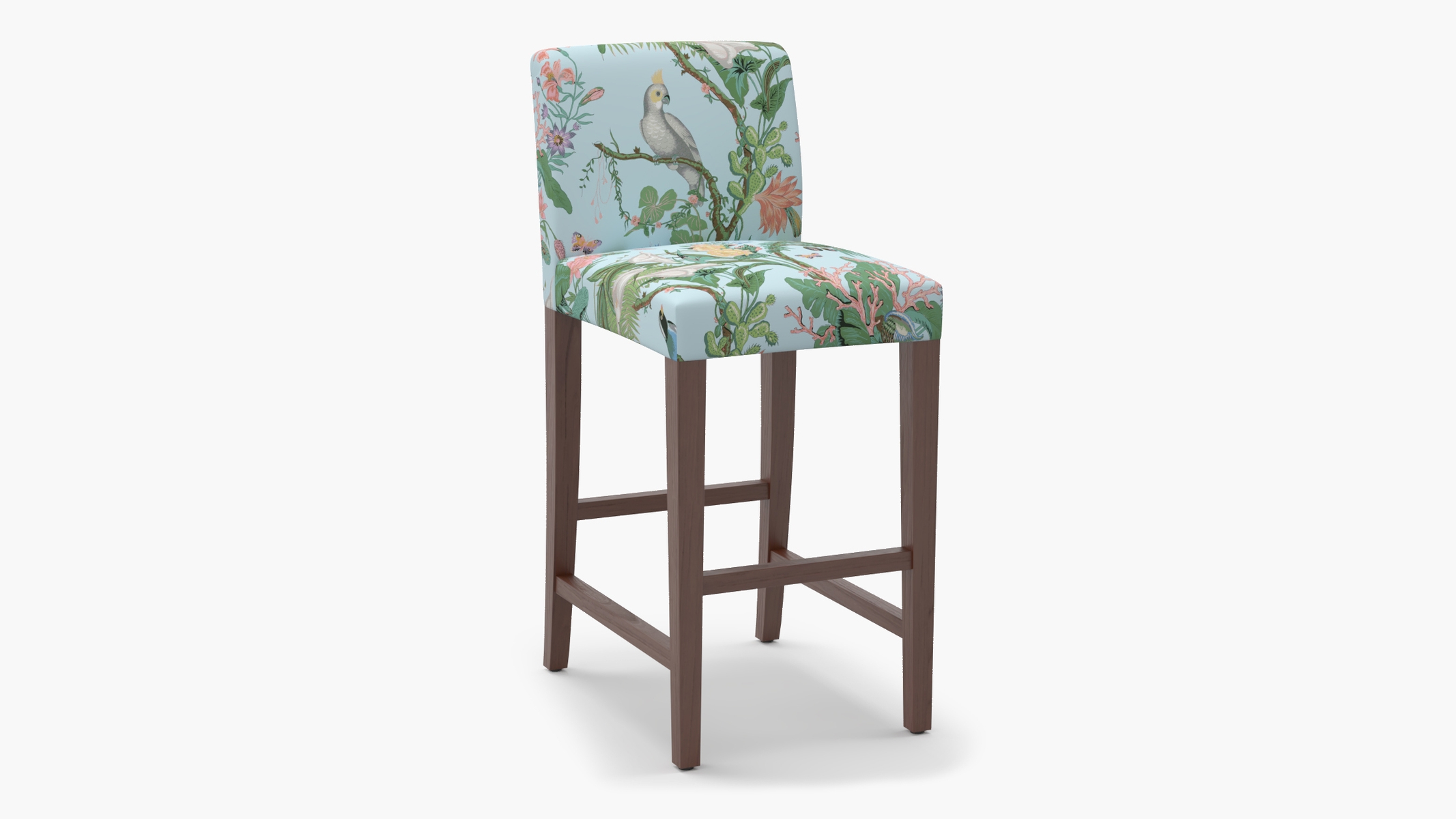 Signature Dining Bar Stool, Sky Cinque Terra, Walnut Square Tapered Leg - Image 1