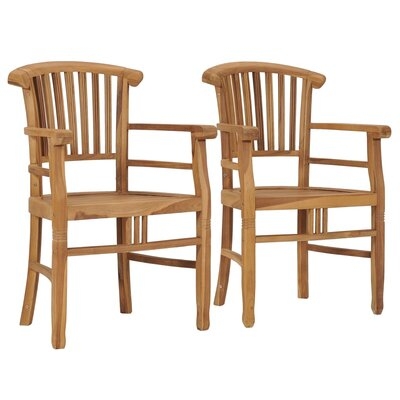 Red Barrel Studio® Garden Chairs 2 Pcs Solid Teak Wood - Image 0