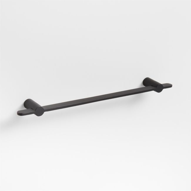 Flat 6" Matte Black Cabinet Drawer Bar Pull - Image 0