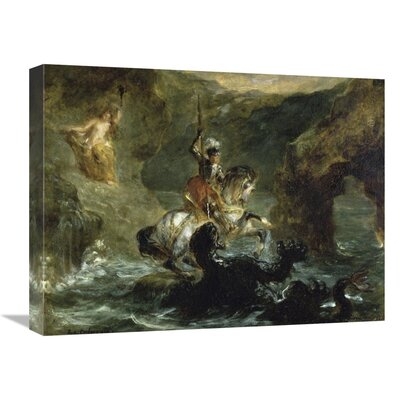 'St. George Fighting The Dragon' by Eugene Delacroix Print on Canvas - Image 0