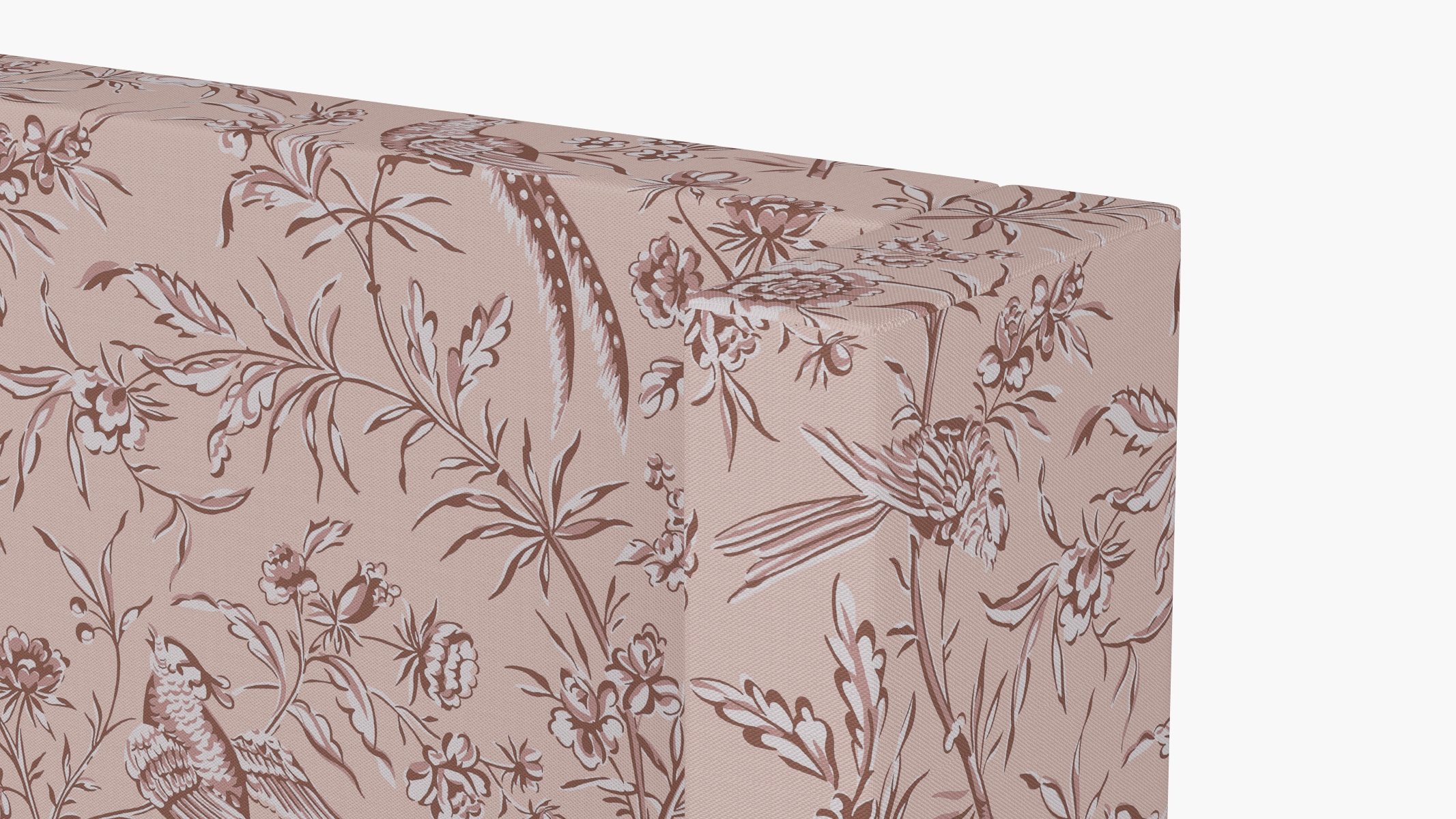 Modern Wingback Headboard, Blush Aviary, Twin - Image 2