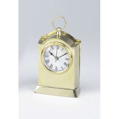 Analog Metal Quartz Tabletop Clock in Polished Brass - Image 0