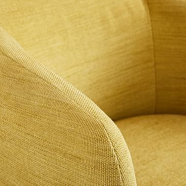 Crescent Swivel Chair, Poly, Plush Velvet, Wasabi, Concealed Support - Image 1