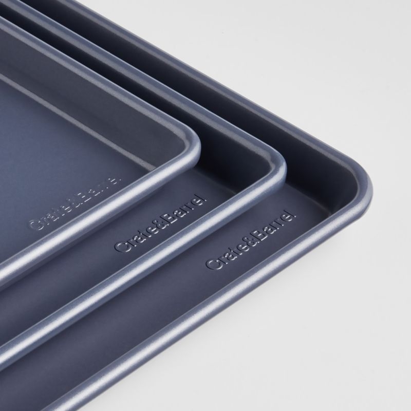 Crate & Barrel Slate Blue Baking Sheets, Set of 3 - Image 1