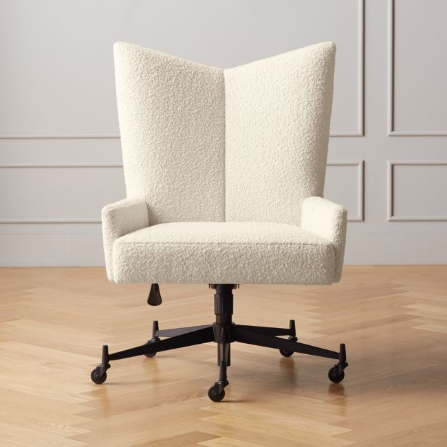 Bowtie Cream Boucle Office Chair - Image 0