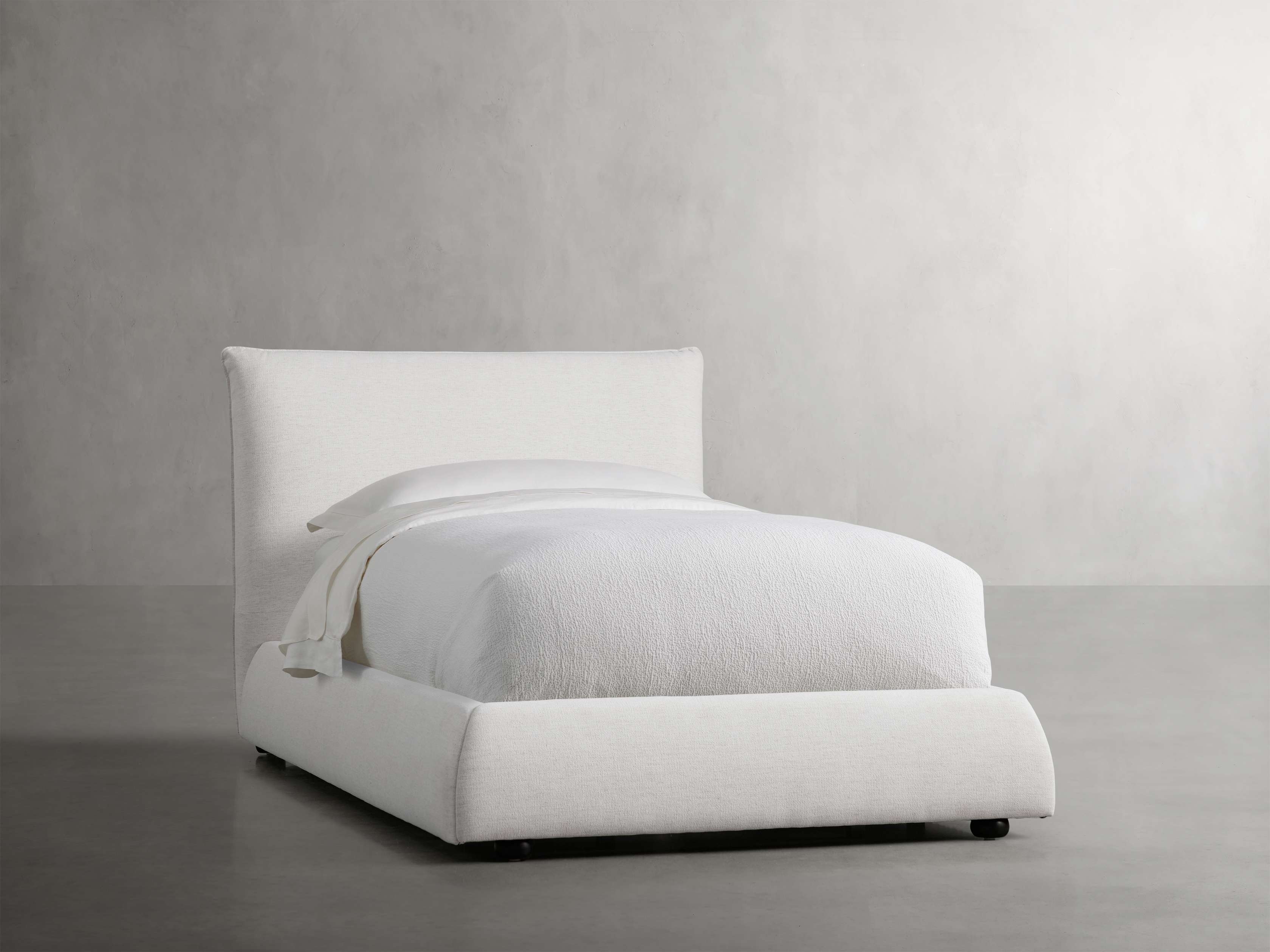 Rigby Twin Bed in Upholstered None  Nomad Snow - Image 0