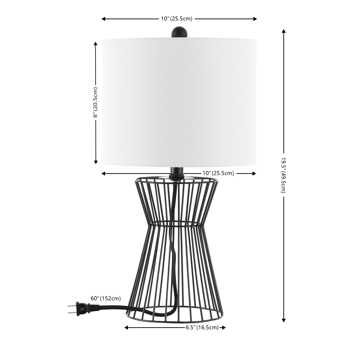 Rayna 19.5 Inch Table Lamp - Black - Safavieh - Image 0