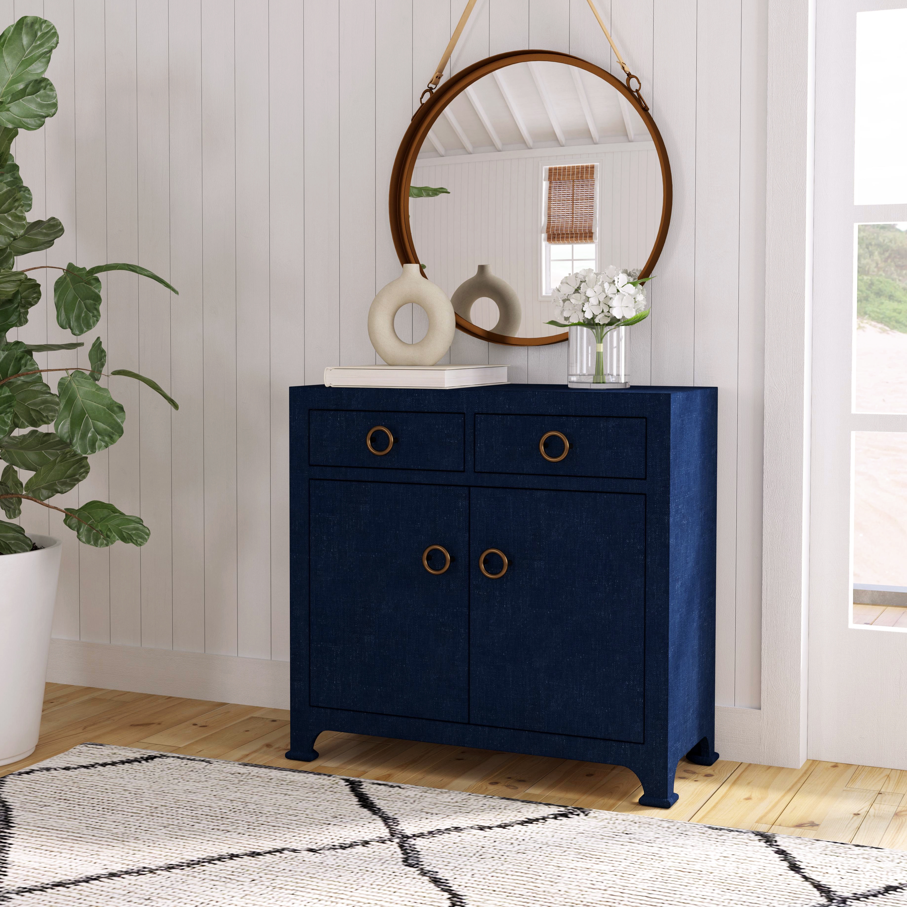 Chatham Navy Raffia Cabinet - Image 3
