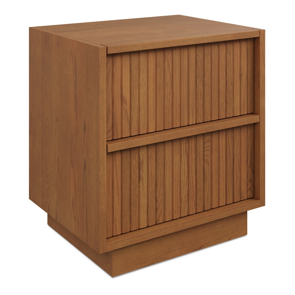Kouva 2-Drawer Nightstand - Smoked Oak - Image 1