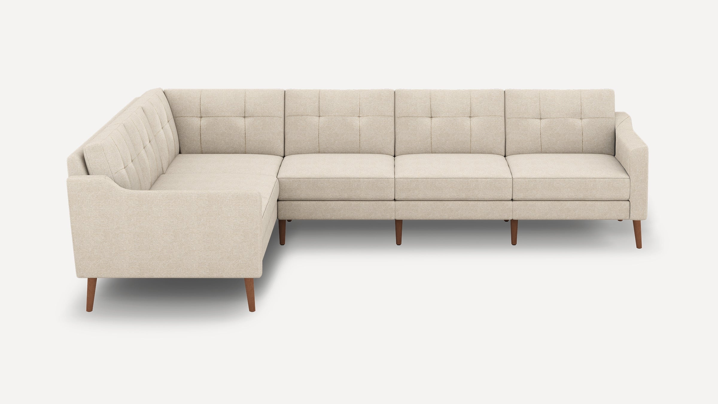Nomad 6-Seat Corner Sectional - Georgia Clay - Performance Chenille / Walnut - Wood / Slope - Image 0