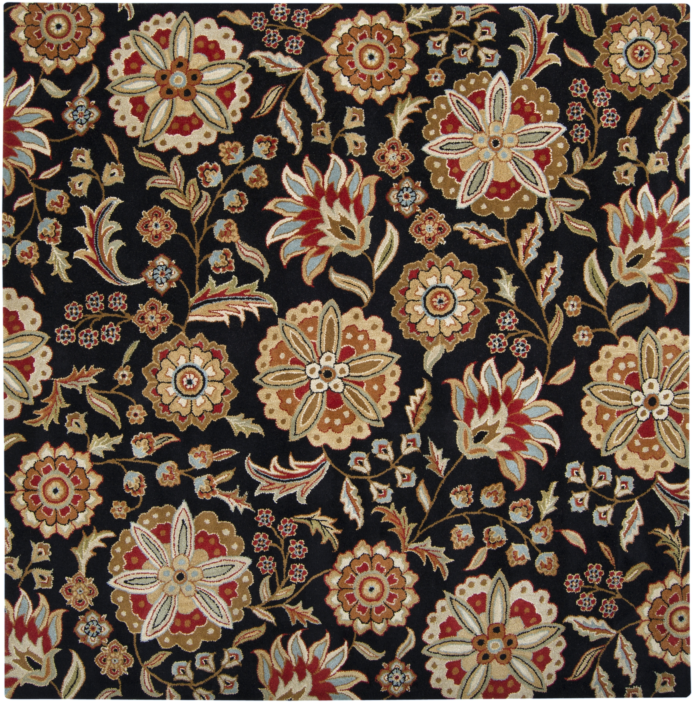 Livabliss Athena Black Indoor 6' x 6' Handmade Rug - Image 0