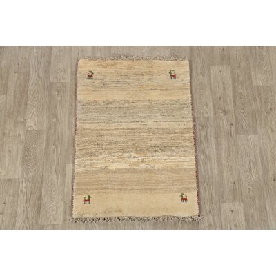 One-of-a-Kind Marsha Hand-Knotted New Age Beige/Ivory 2'8" x 3'9" Wool Area Rug - Image 0