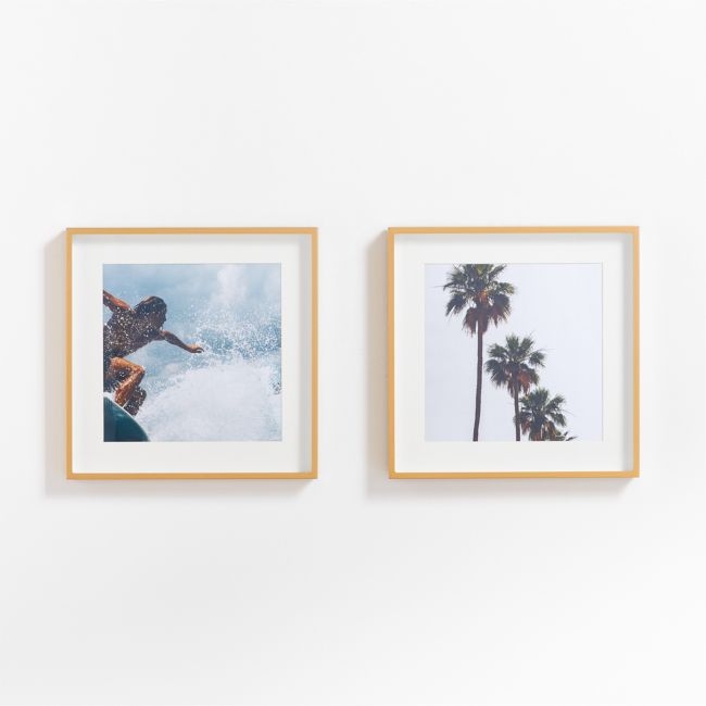 2-Piece Brushed Brass 11x11 Gallery Wall Frame Set - Image 0