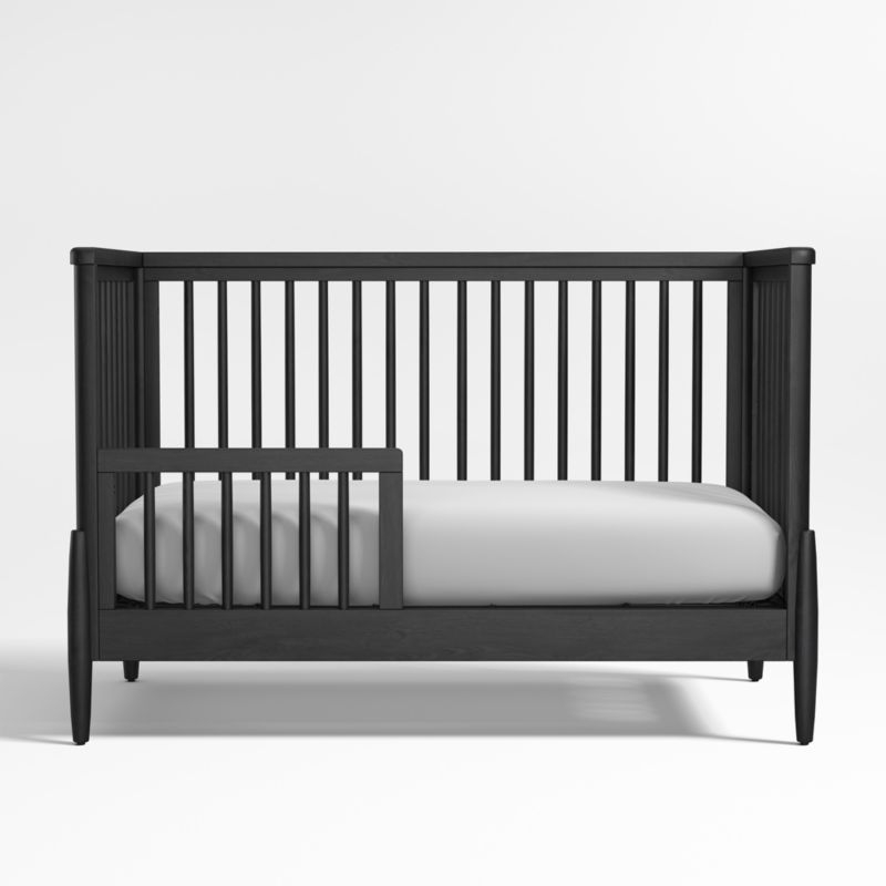 Bodie Ebonized Black Oak Wood Toddler Bed Rail - Image 1