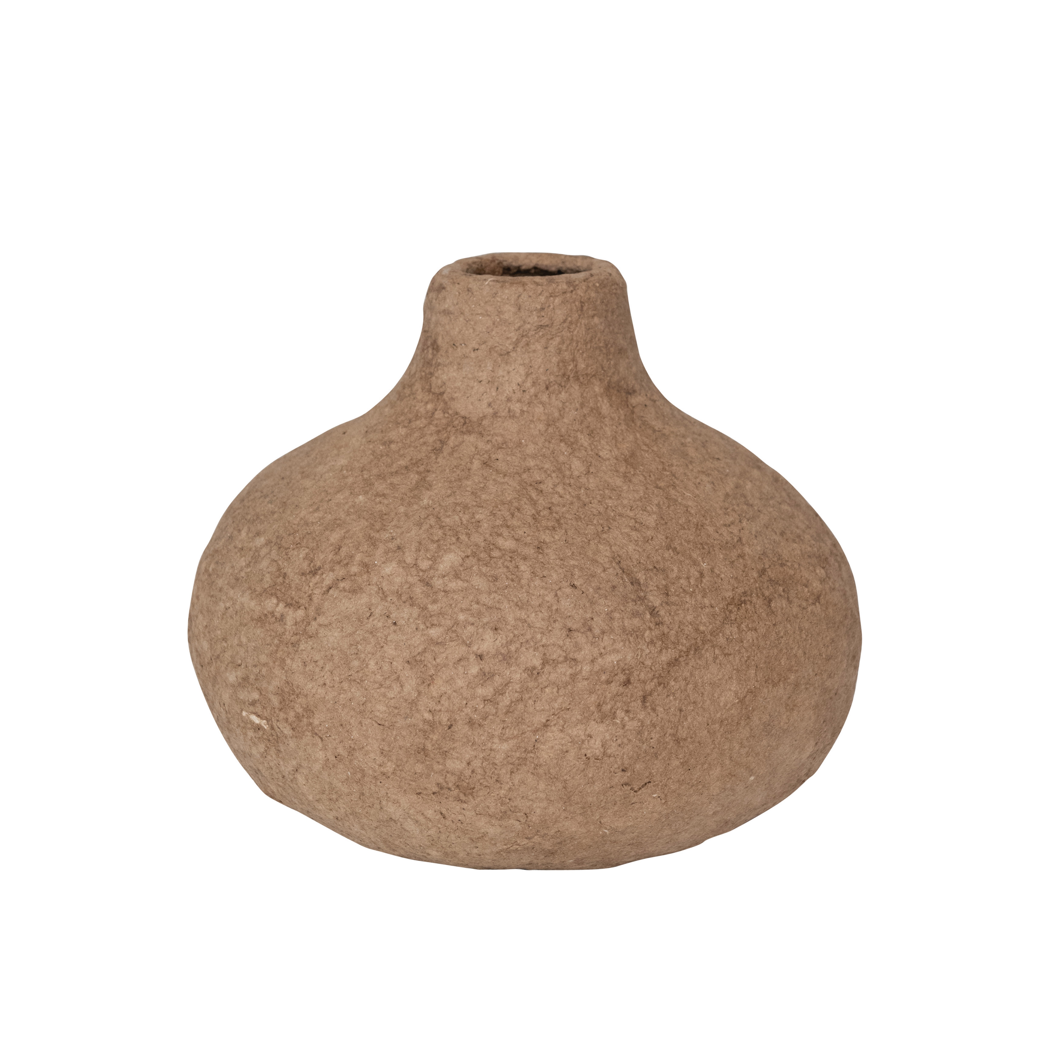 Decorative Handmade Paper Mache Vase, Brown - Image 0