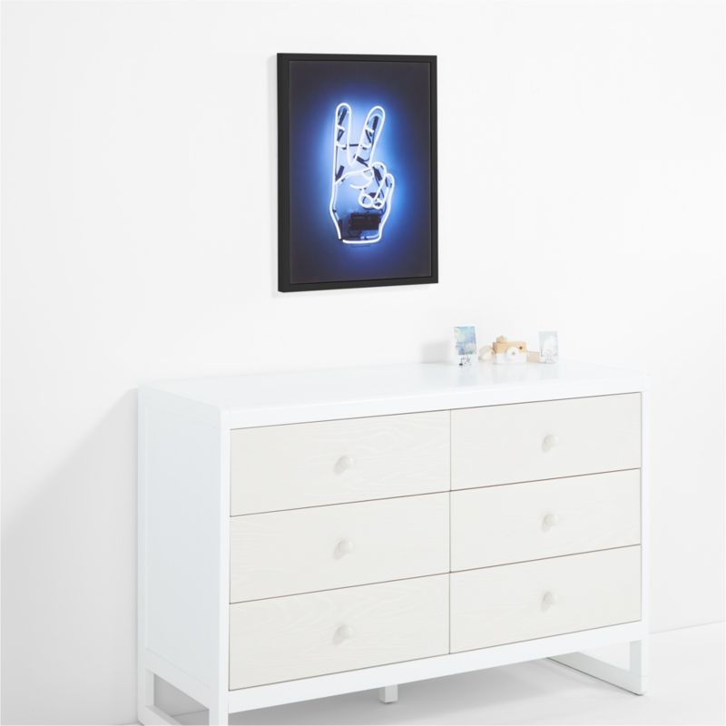 Neon Peace Framed Wall Art Print - Image 1