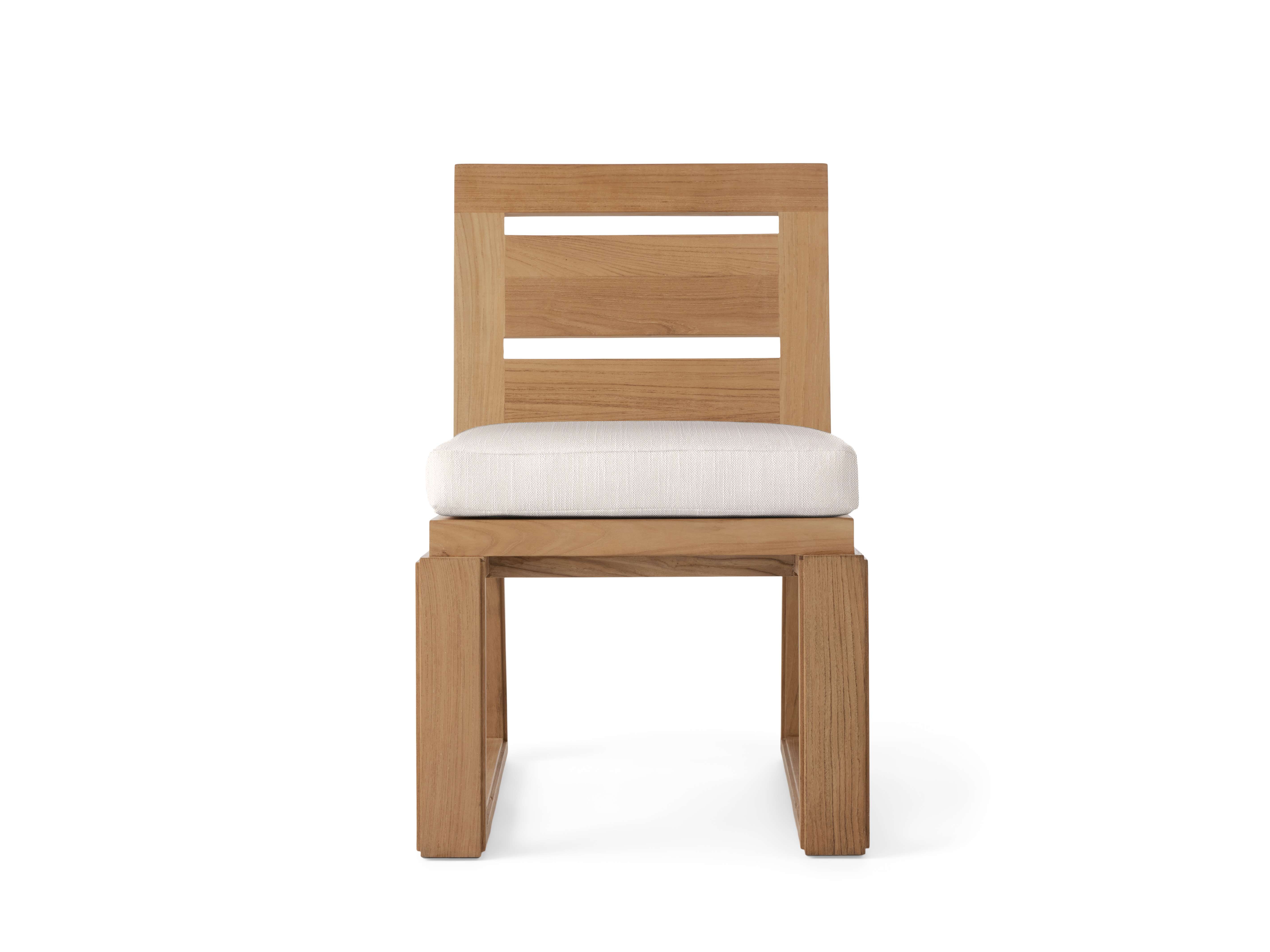 Canyon Outdoor Dining Side Chair Teak in Natural  Starboard Lace  - Image 0
