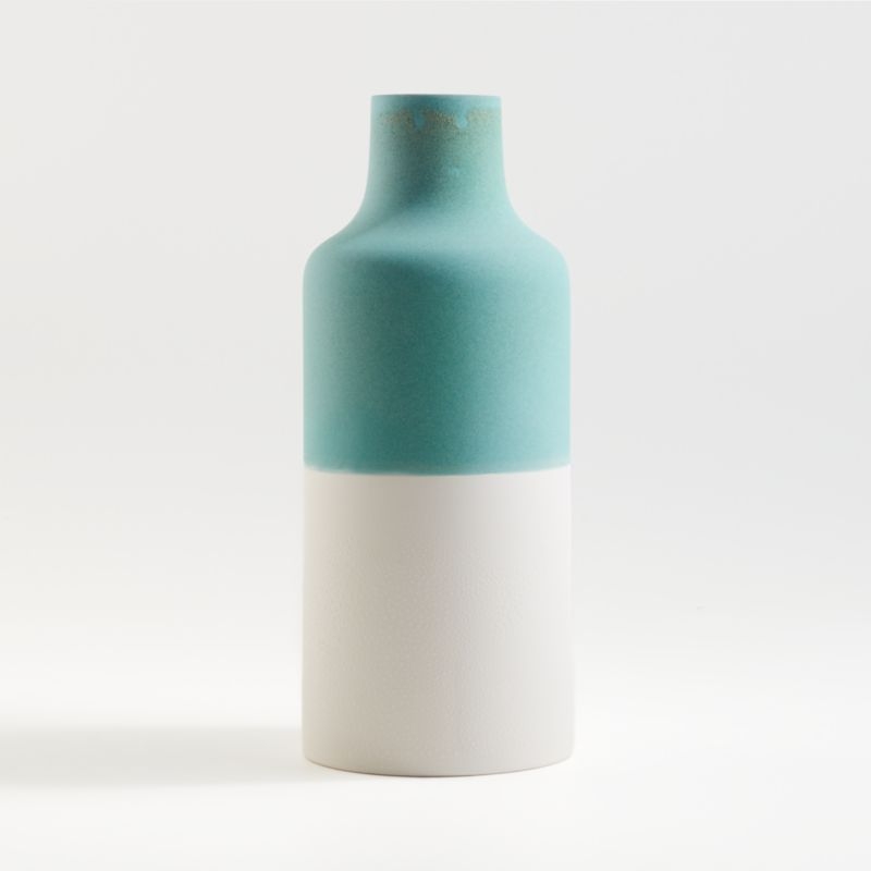 Leuvan Seafoam and White Two-Tone Vase - Image 4