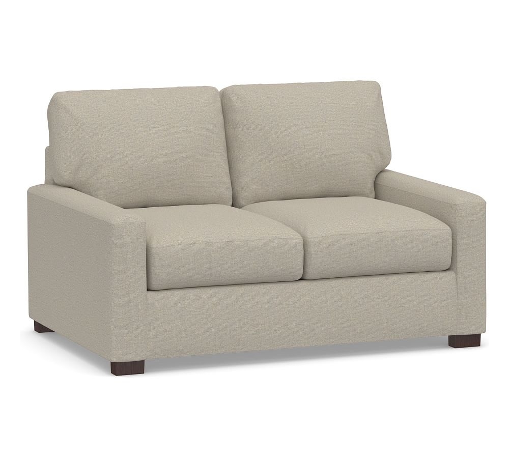 Turner Square Arm Upholstered Apartment Sofa 2X2 64", Down Blend Wrapped Cushions, Performance Boucle Fog - Image 0