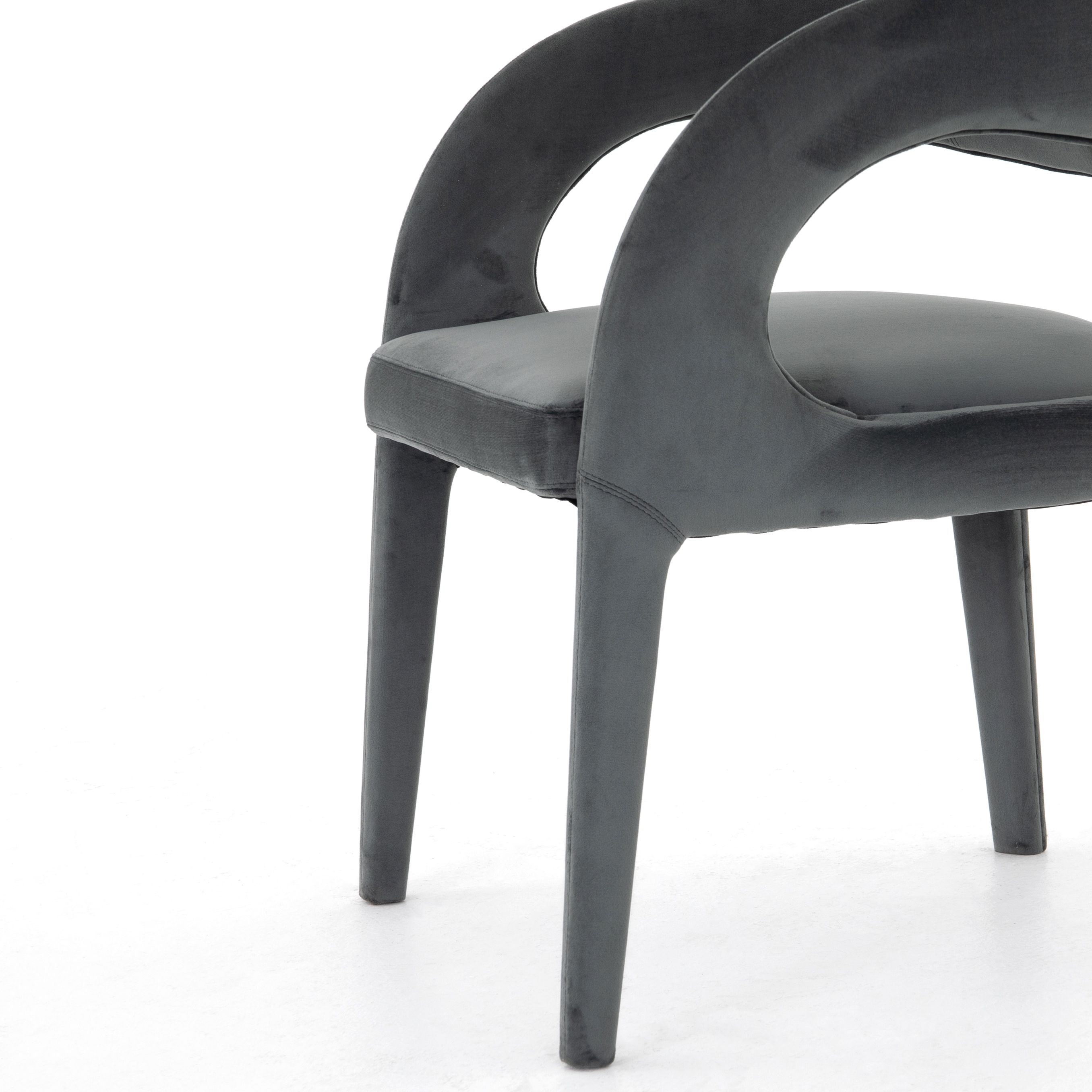 Hawkins Dining Chair-Charcoal Velvet - Image 2