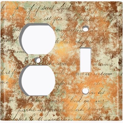 Metal Light Switch Plate Outlet Cover (Autumn Copper Letter Writing Print  - Single Duplex Single Toggle) - Image 0