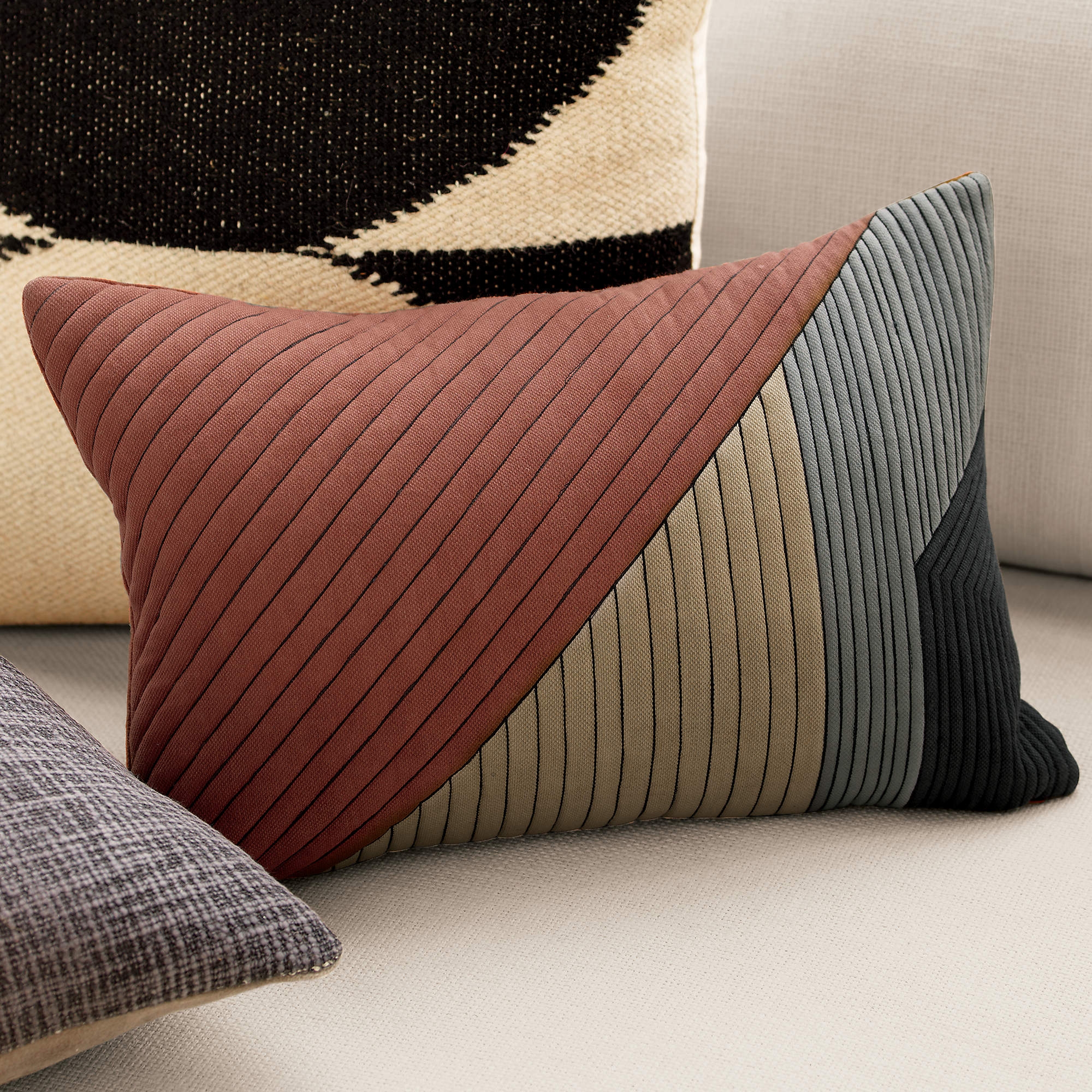 Pata Lumbar Pillow, Feather-Down Insert, 18" x 12" - Image 2