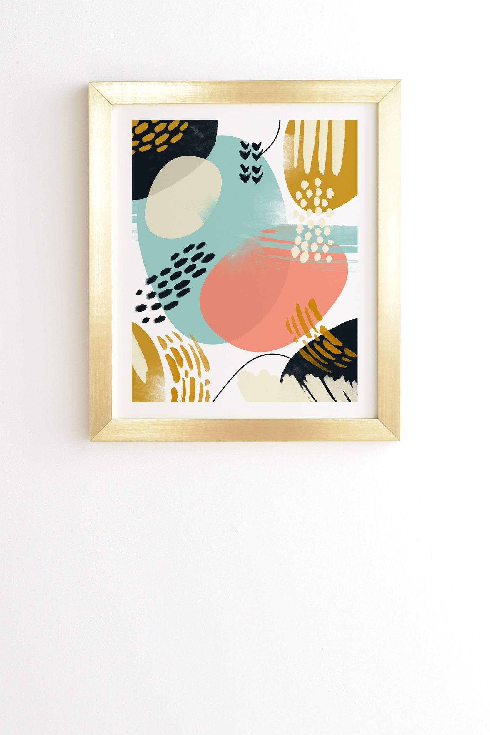 Marta Barragan Camarasa Brushstrokes abstract art Gold Framed Wall Art - 14" x 16.5" - Image 0