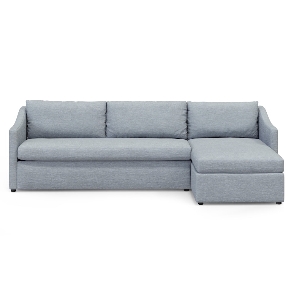 Landry 109" Right Storage Sleeper Sectional - Silver Light Blue - Image 0
